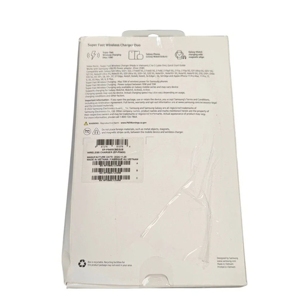 Nn1Uz‎ OEM Samsung 15W Super Fast Wireless Charger Duo - Dark Gray, No Charger